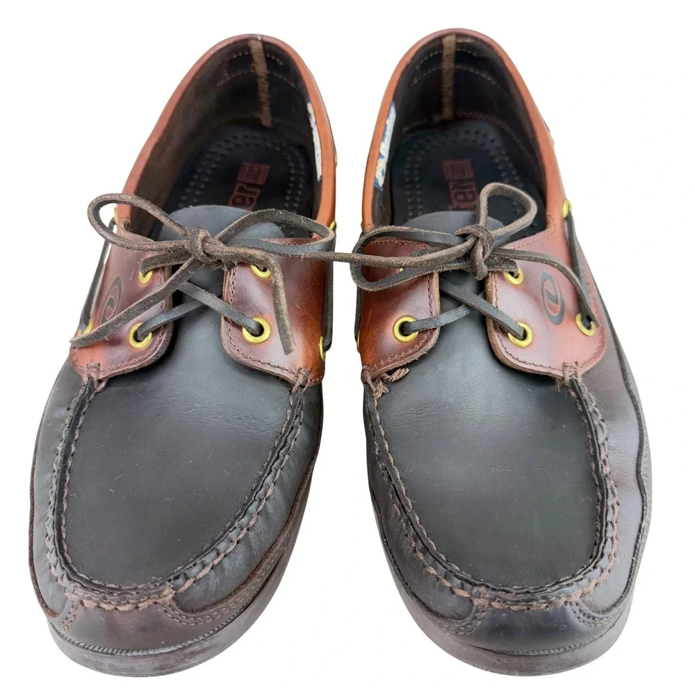 Dexter Navigator Mens Brown Leather Boat Shoes Moc Toe Loafers P619-11 Size 11 M